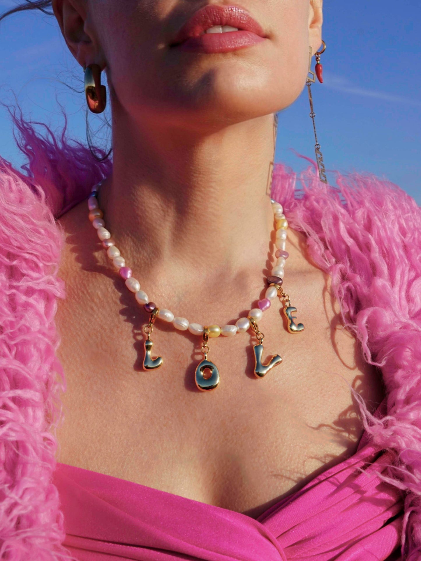LOVE ON PEARLS NECKLACE