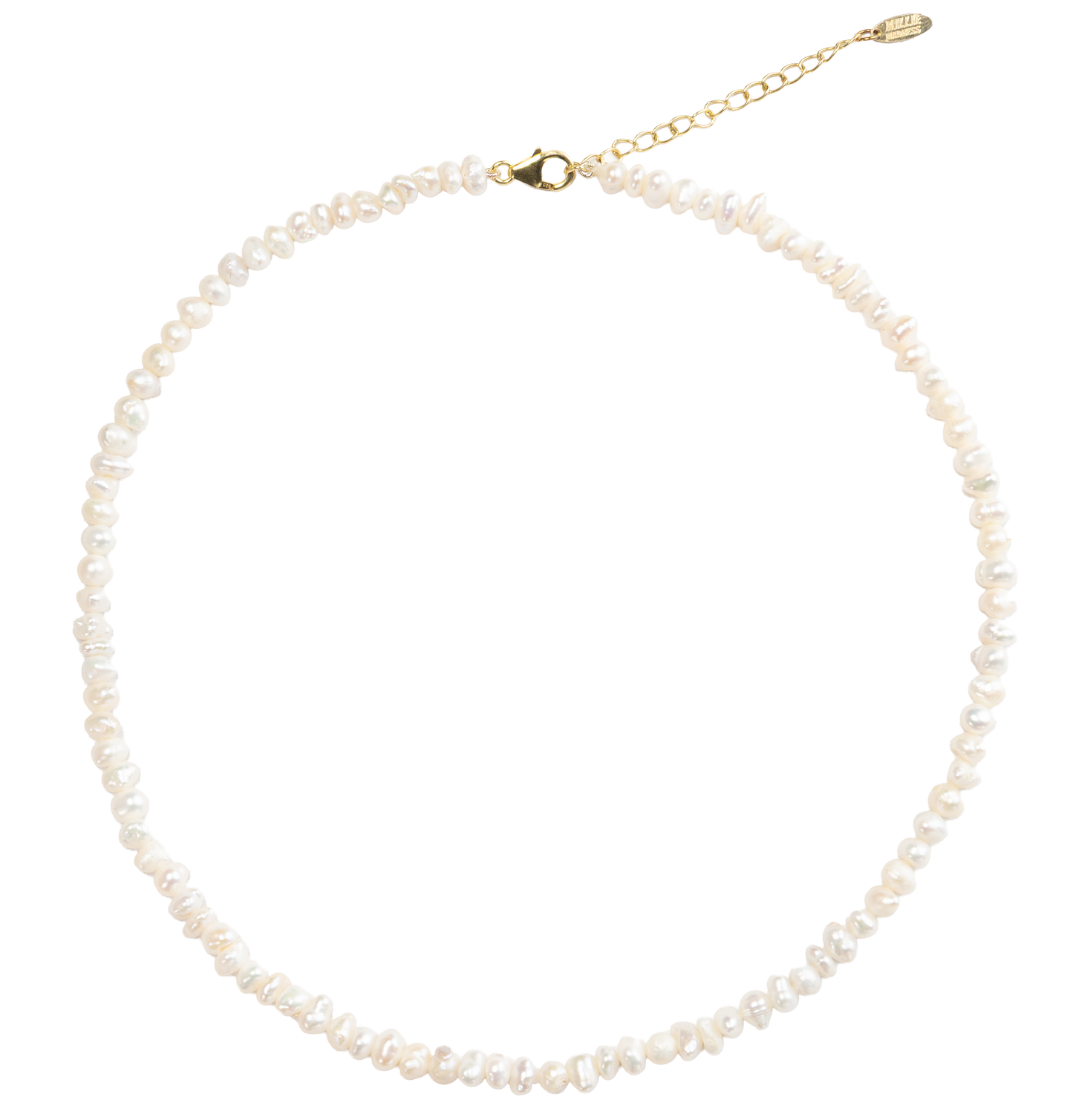 natural pearls white necklace gold