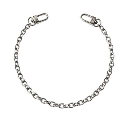 Silver bag chain stainless steel on a transparent background
