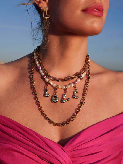 LOVE ON PEARLS NECKLACE