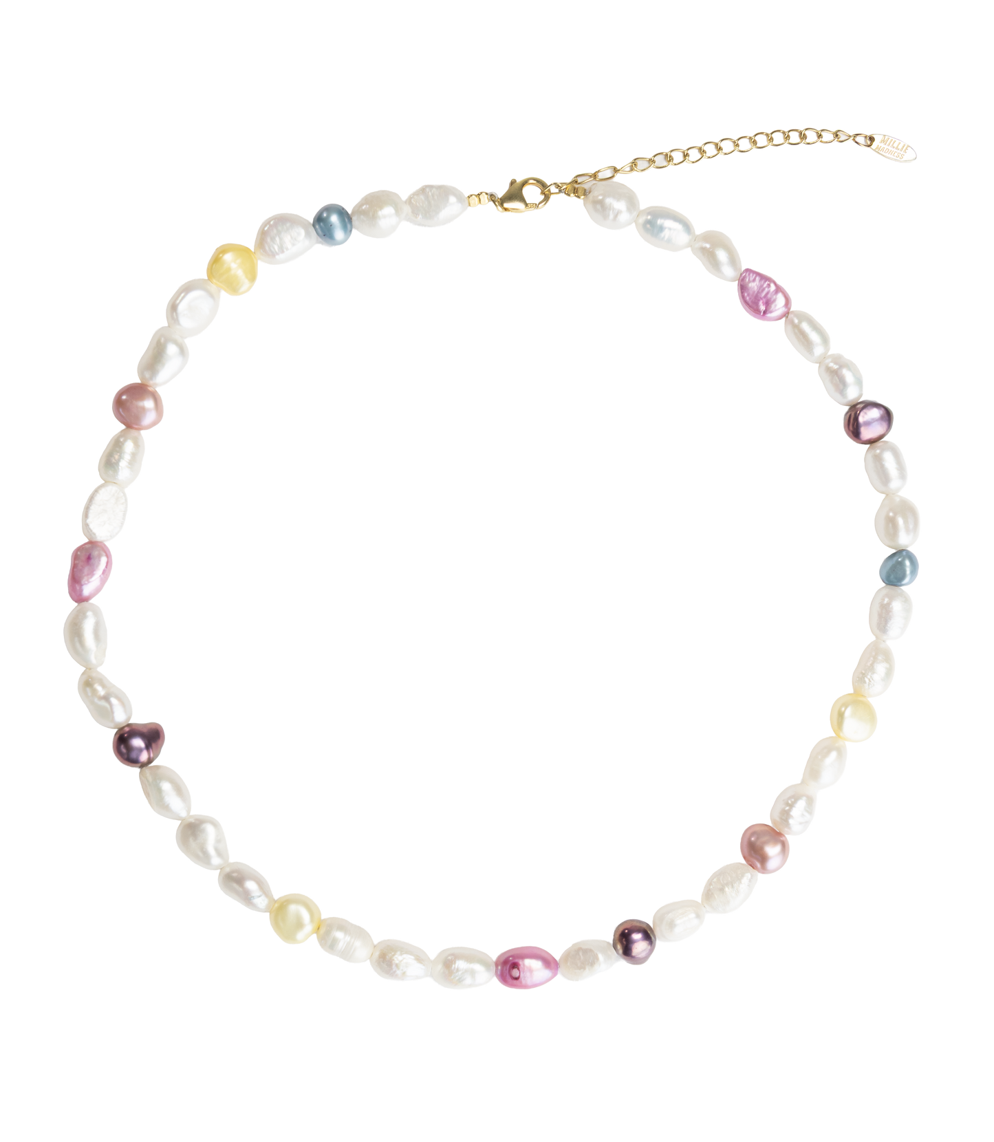 fresh natural pearls necklace pink yellow black pearls