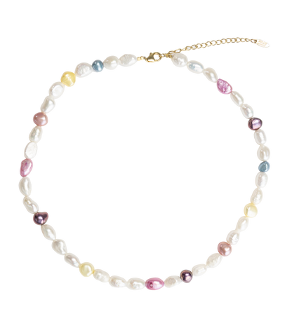 fresh natural pearls necklace pink yellow black pearls
