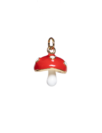 Red gold mushroom-shaped charm 