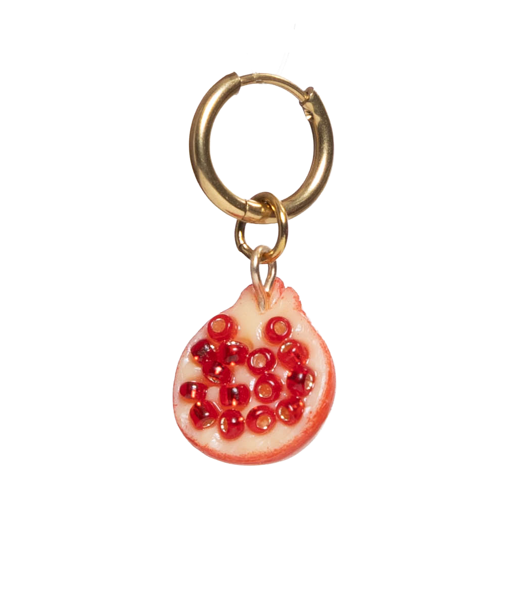 earring pomegranate gold hoop