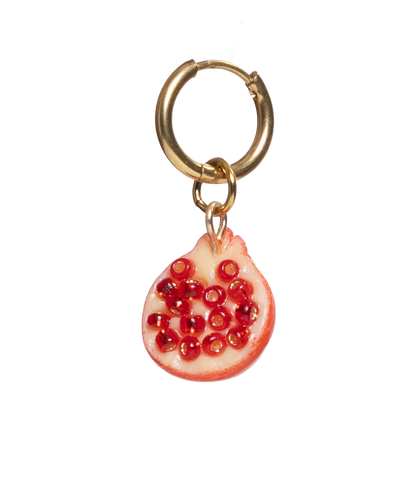 earring pomegranate gold hoop