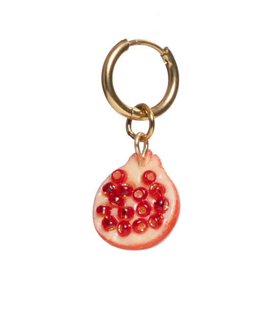 earring pomegranate gold hoop