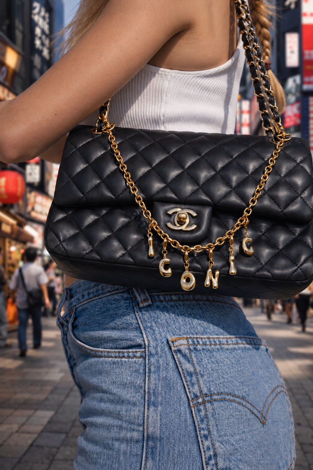 chanel bag with millie madness bag chain iconic