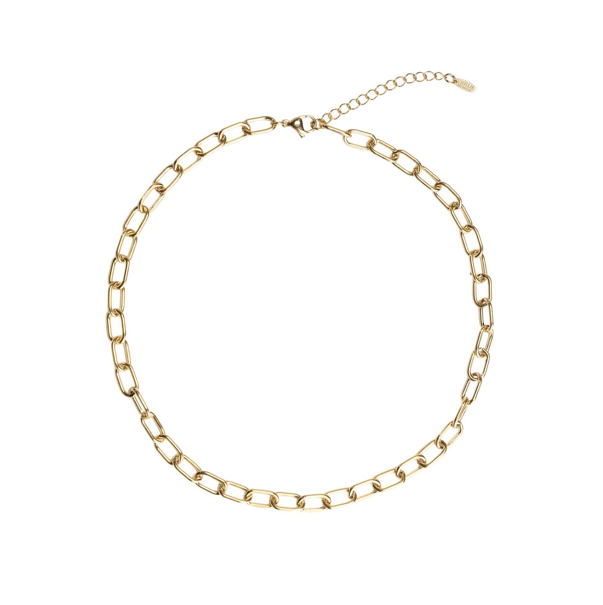 gold paperclip necklace chain stainless steel