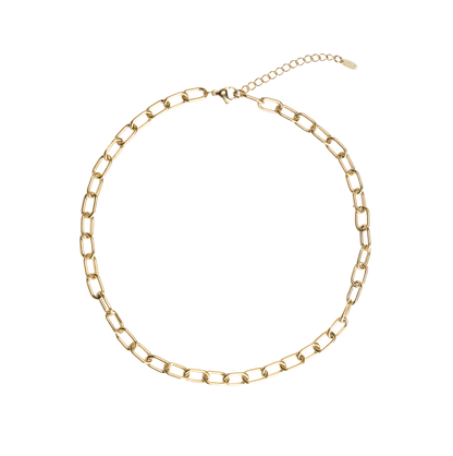 gold paperclip necklace chain stainless steel