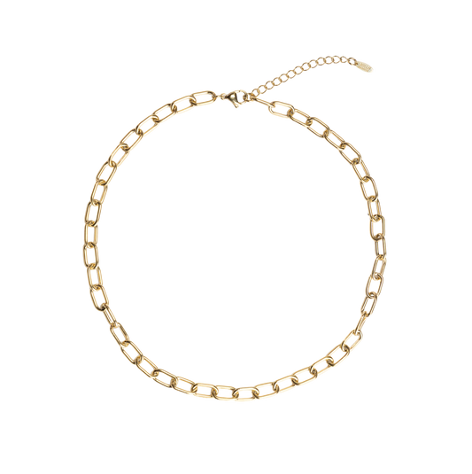 gold paperclip necklace chain stainless steel