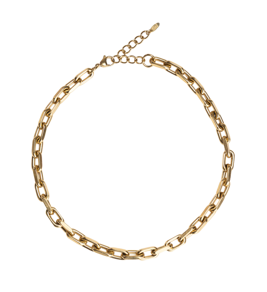 gold stainless steel chain necklace chunky