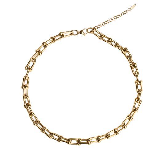 neckchain horseshoe hook gold stainless steel necklace