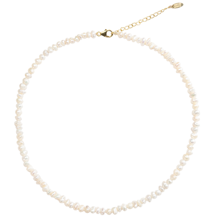 natural pearls white necklace gold