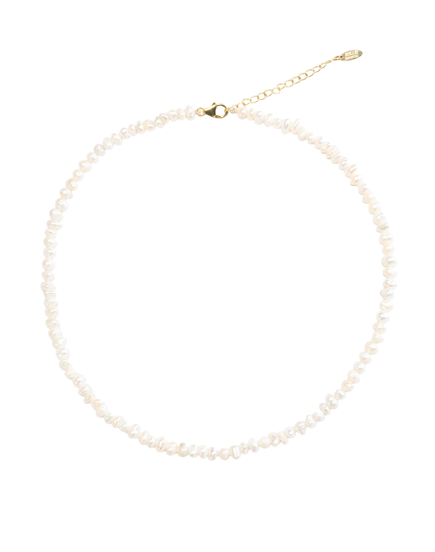 Pearl necklace on a white background