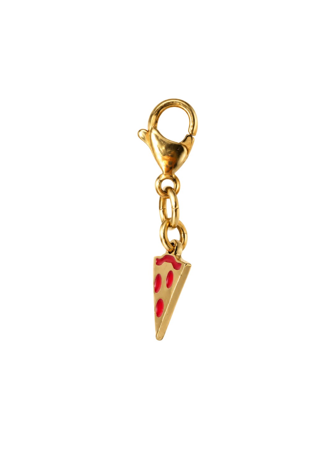 pizza charm gold stainless steel