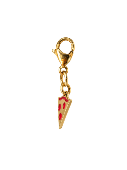 pizza charm gold stainless steel
